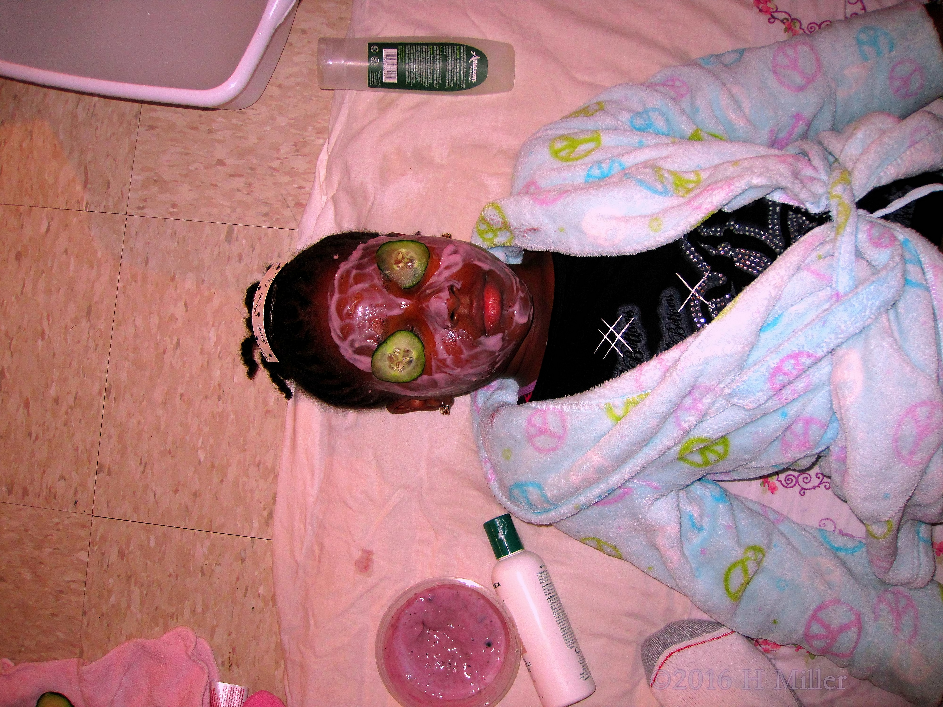 She's Relaxed In A Kids Strawberry Facial She's Relaxed In A Kids Strawberry Facial