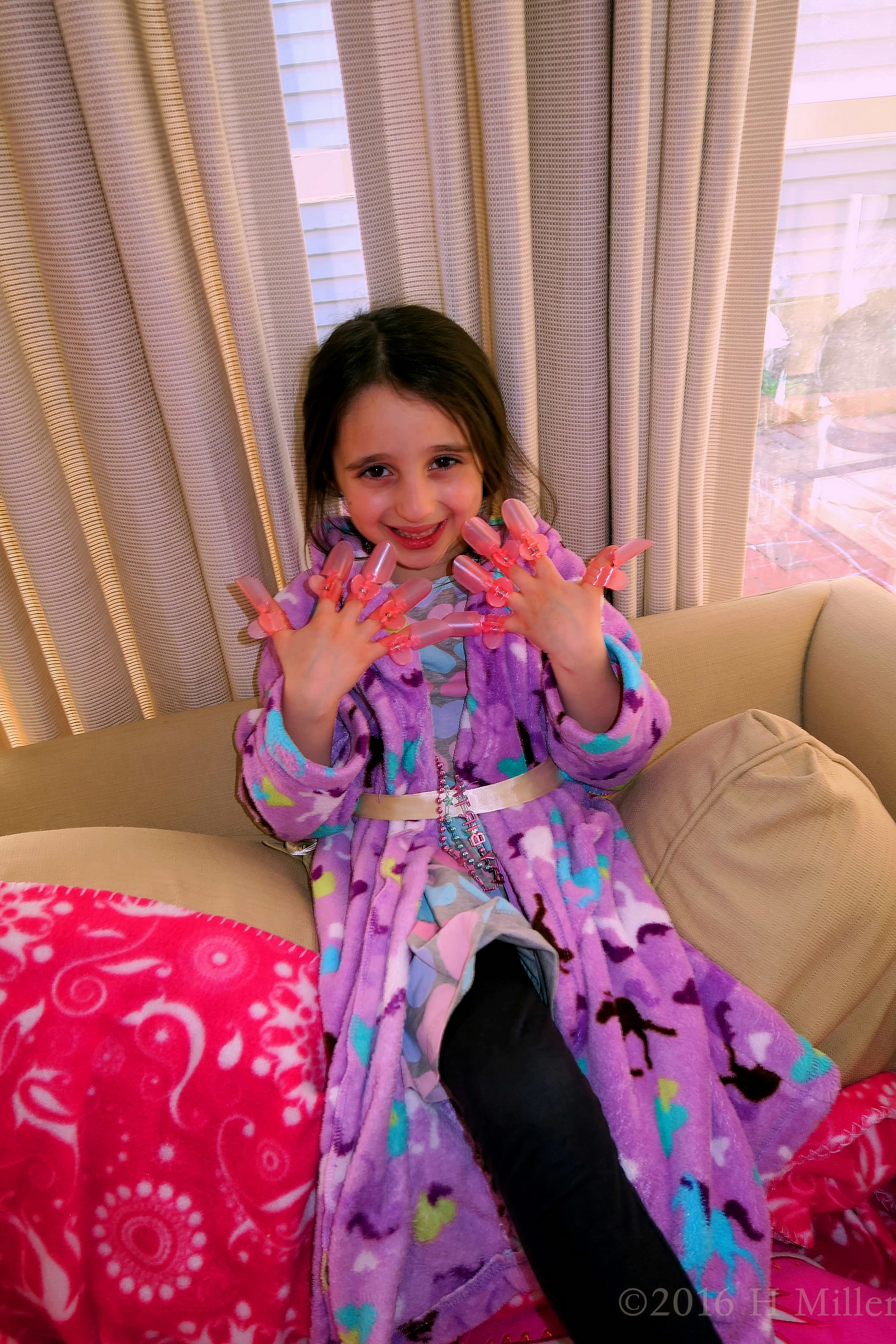 Posing In Her Nail Protectors Posing In Her Nail Protectors