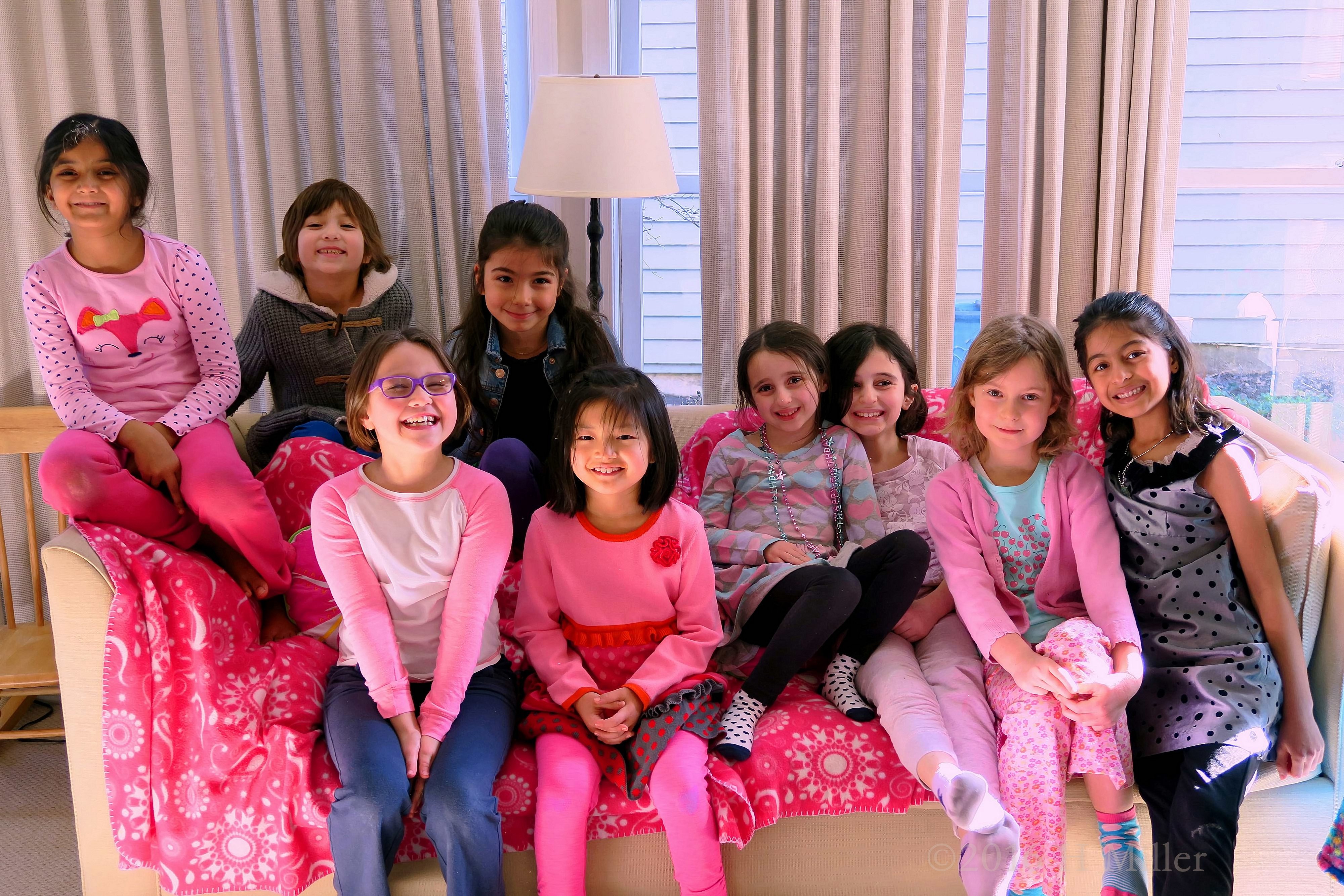 They Barely Fit On The Couch For The Spa Party For Girls Group Photo! They Barely Fit On The Couch For The Spa Party For Girls Group Photo!