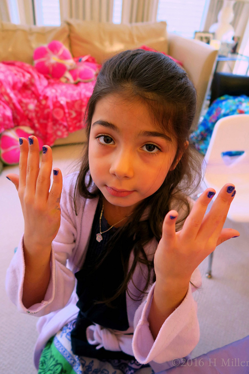 Blue Is Her Favorite Color For A Kids Manicure!