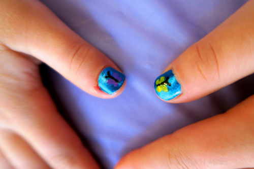 Cute Butterfly Kids Nail Art!