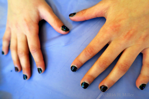 Flakies On Black Are The Best Kids Mani! Flakies On Black Are The Best Kids Mani!
