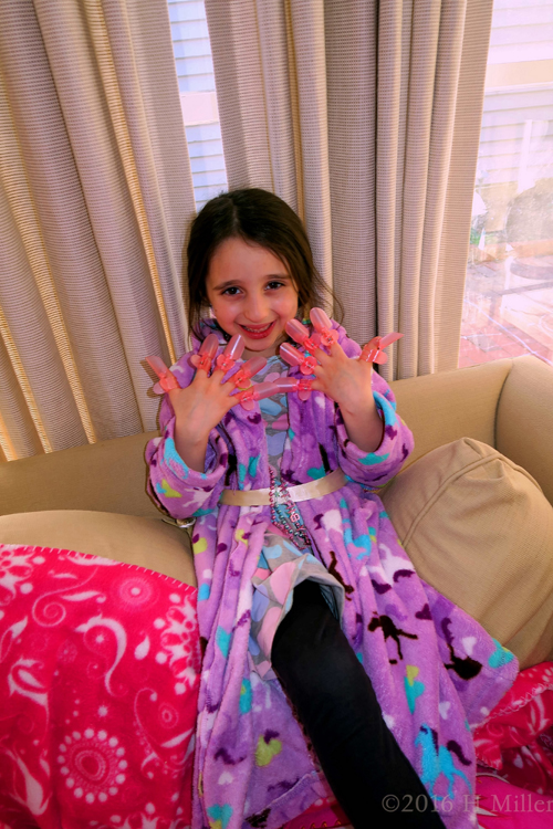 Posing In Her Nail Protectors Posing In Her Nail Protectors