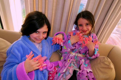 Posing On The Kids Spa Party Couch! Posing On The Kids Spa Party Couch!