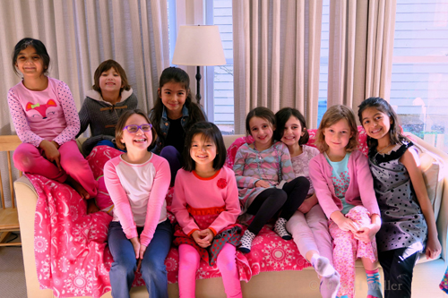 They Barely Fit On The Couch For The Spa Party For Girls Group Photo! They Barely Fit On The Couch For The Spa Party For Girls Group Photo!