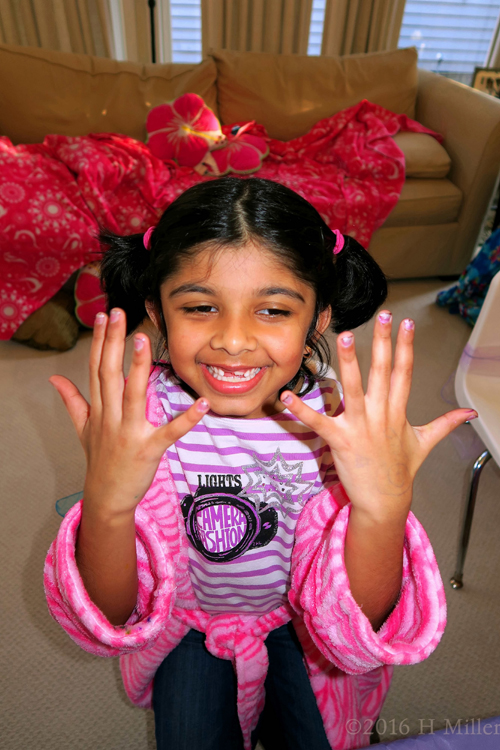 Very Happy With Her Kids Manicure! Very Happy With Her Kids Manicure!