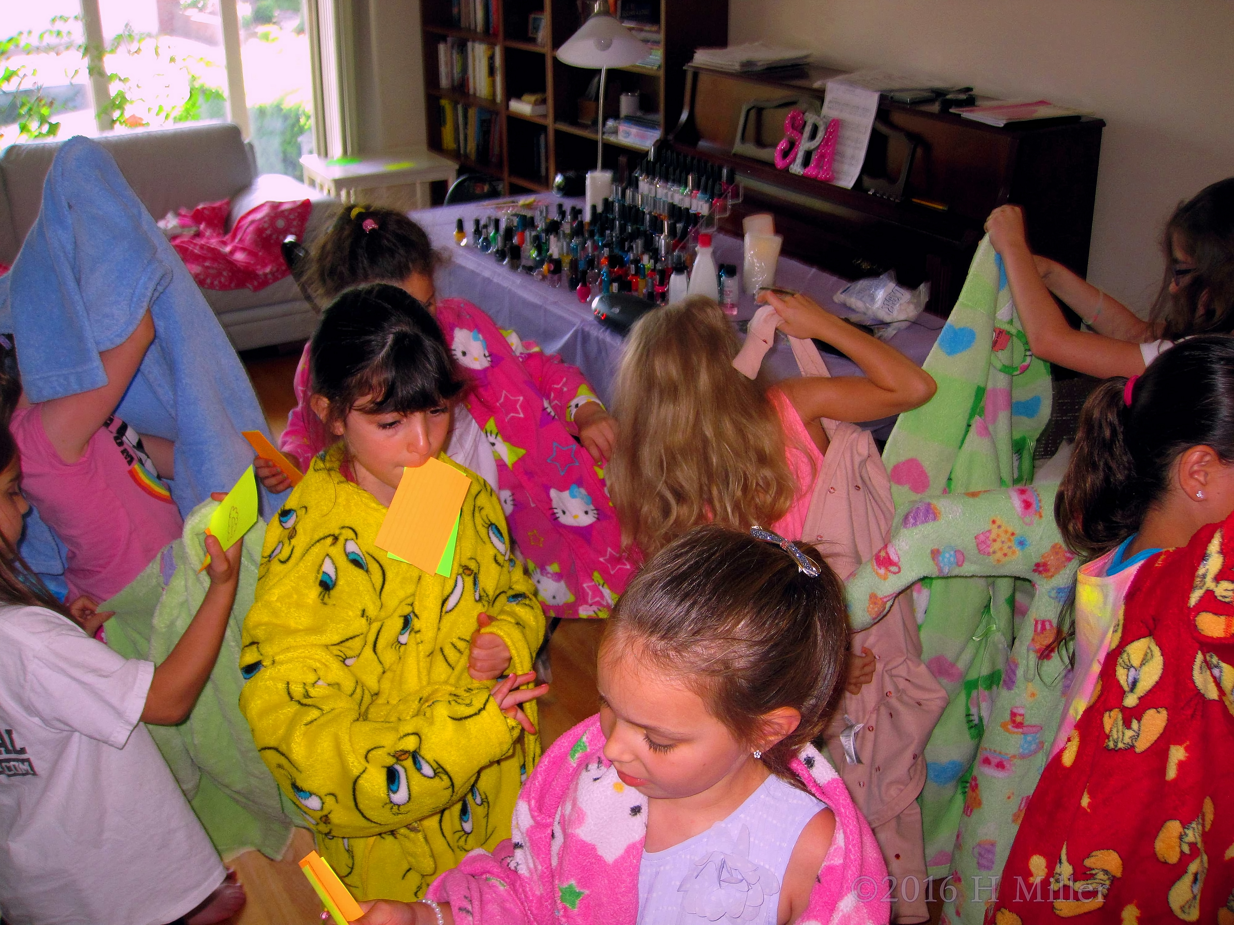 Putting On Their Spa Robes Putting On Their Spa Robes