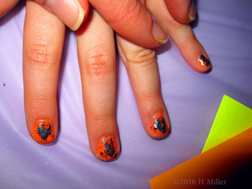 Awesome Orange And Blue Kids Spa Manicure