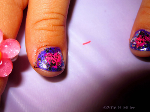 Glittery Purple And Pink Mini Mani