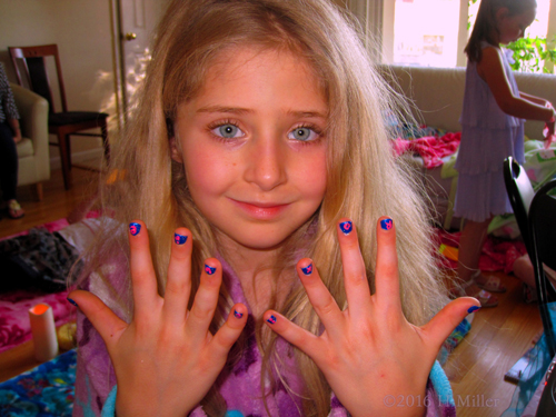 Loving Her Purple Kids Manicure!