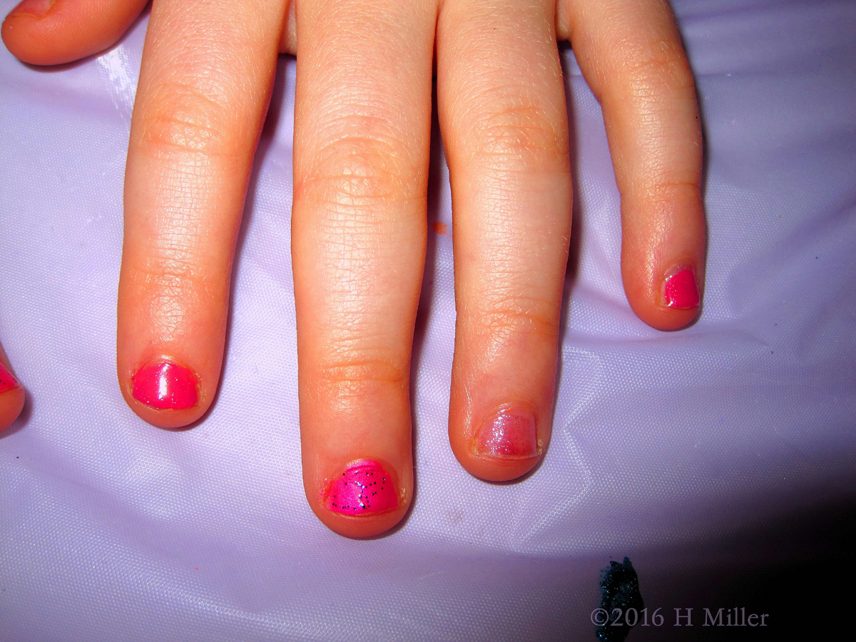 Pretty Hot Pink Manicure At The Spa
