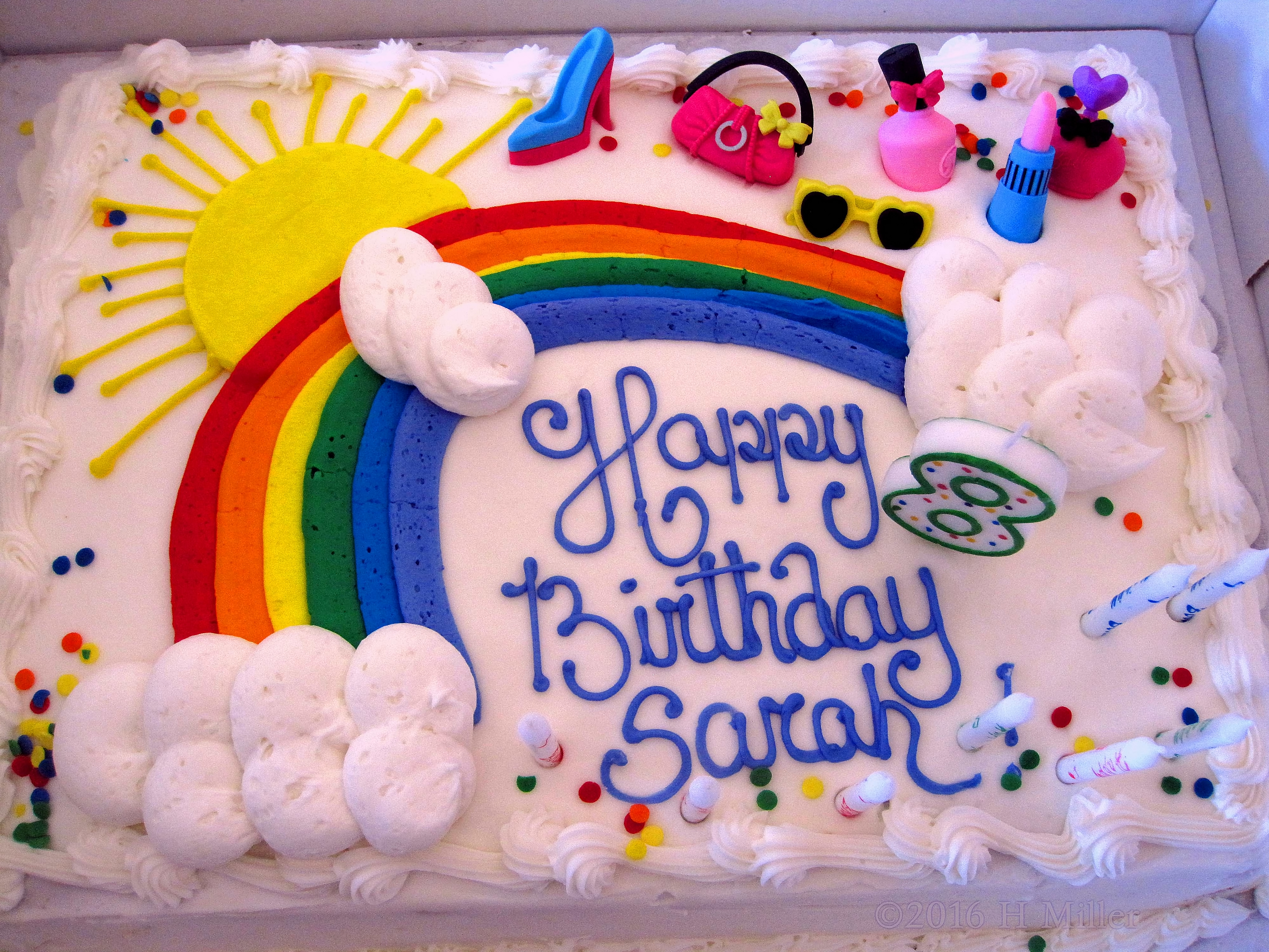 Rainbow Eighth Birthday Cake 
