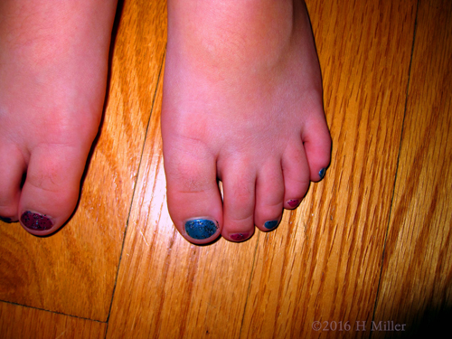 Pink And Blue Pedicure