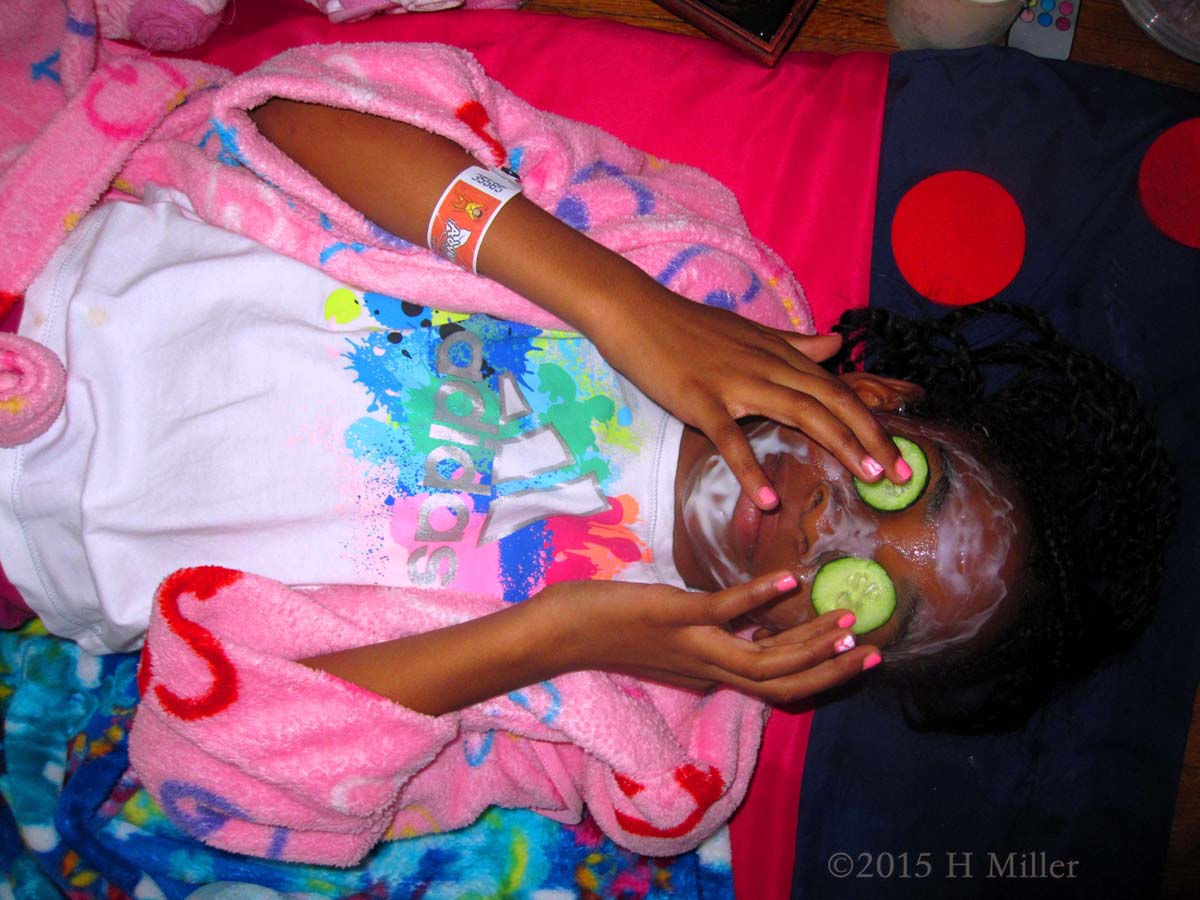 Oops The Cukes Want To Fall Off During Her Facial! 