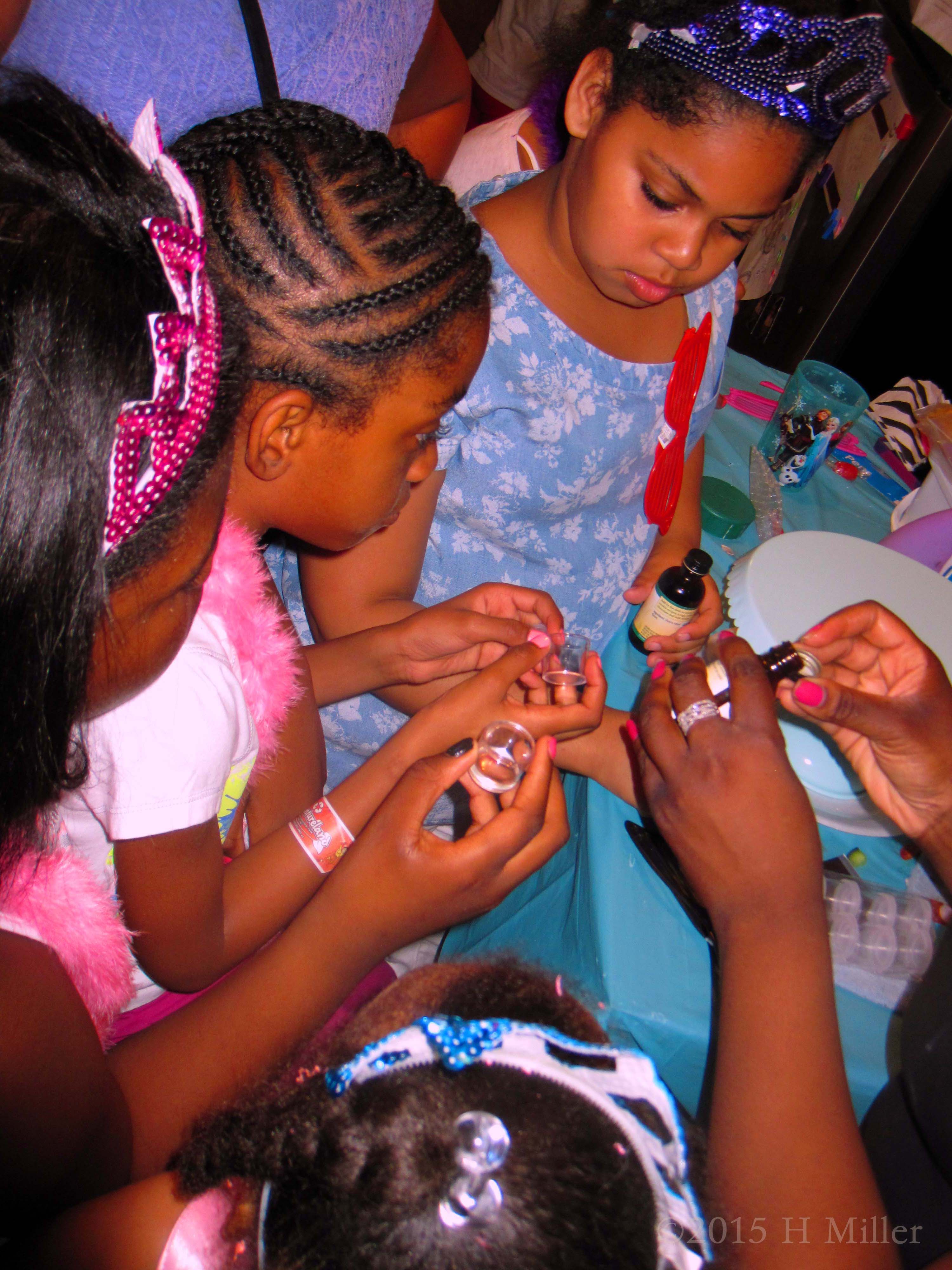 The Lip Balm Craft Being Stirred At The Kids Spa Party Craft Table 