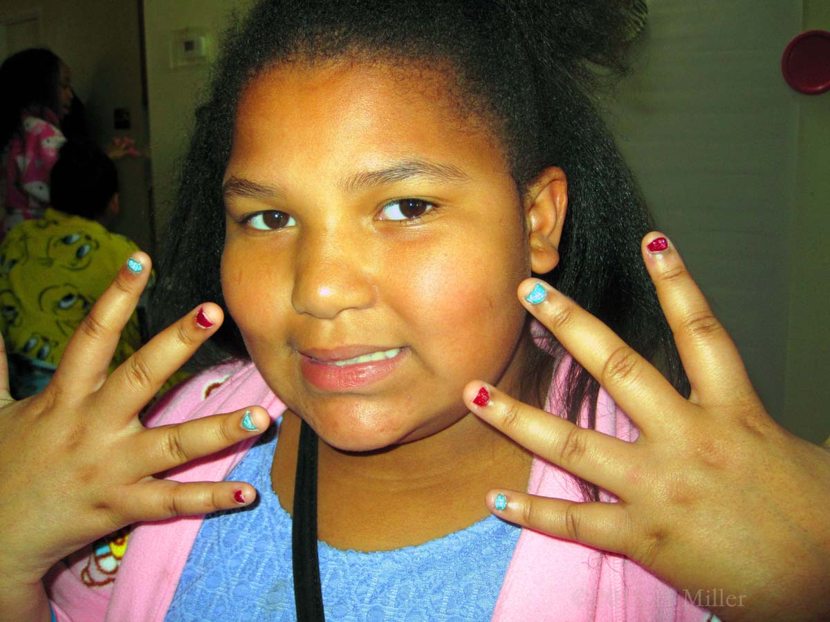 Her Shatter And Glitter Nails 