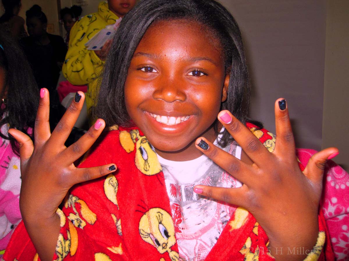 The Birthday Girl Shows Off Her Nails 