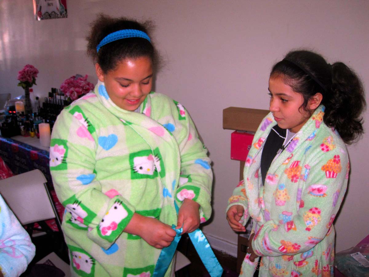 Tying The Sashes For The Party 