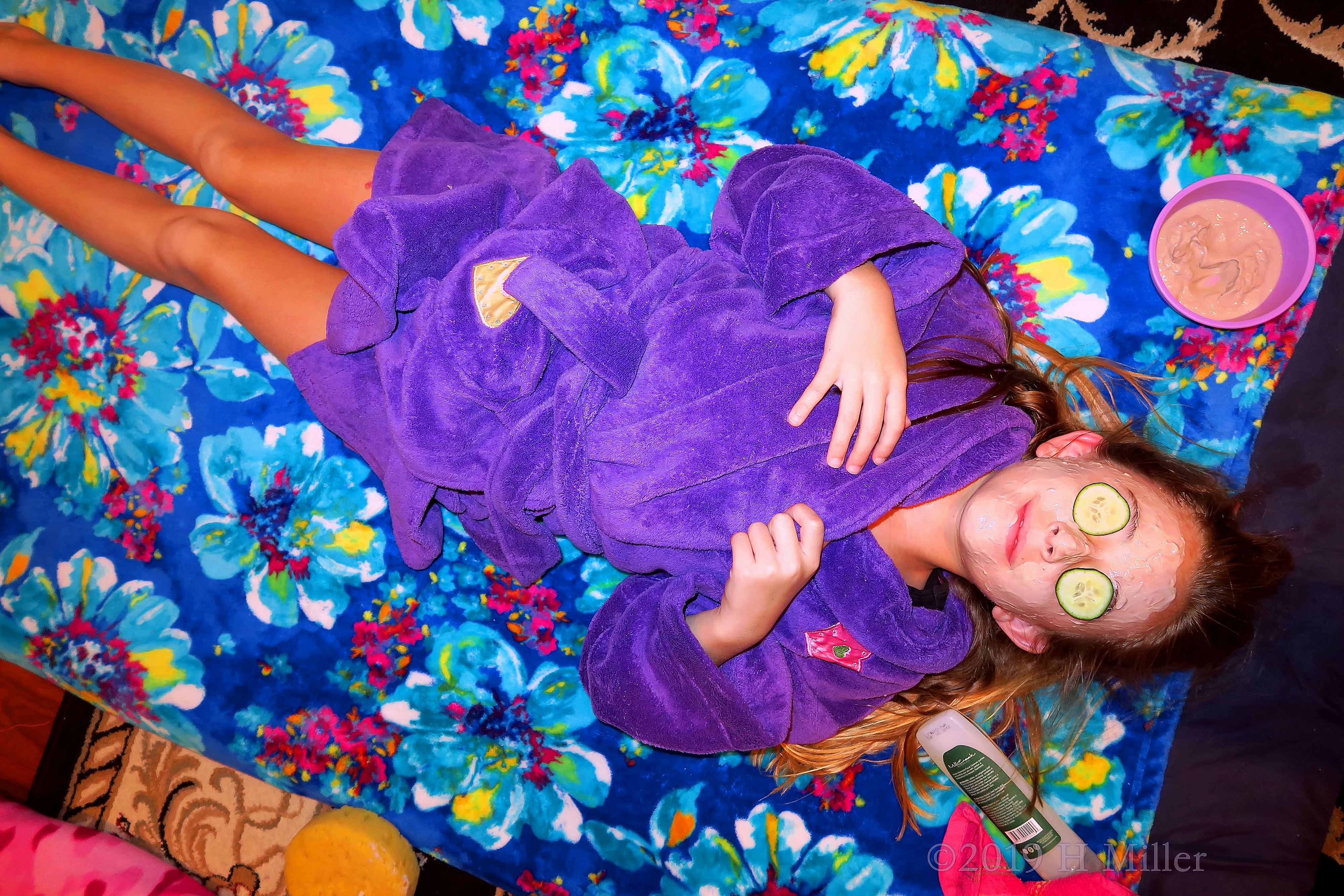 Healthy Girls Facial With Cucumber Slices On Eyes Healthy Girls Facial With Cucumber Slices On Eyes