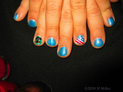 Beautiful Blue Girls Mani At The Kids Birthday Party Beautiful Blue Girls Mani At The Kids Birthday Party