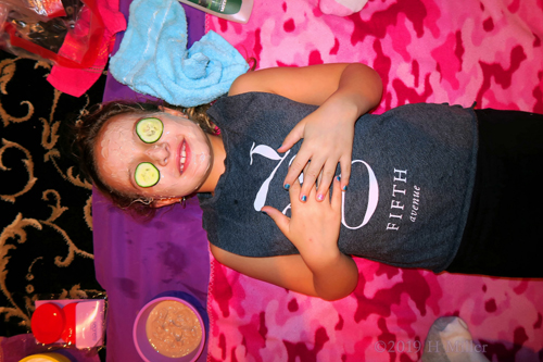 Healthy Girls Facial With Cucumber Slices On Eyes Healthy Girls Facial With Cucumber Slices On Eyes