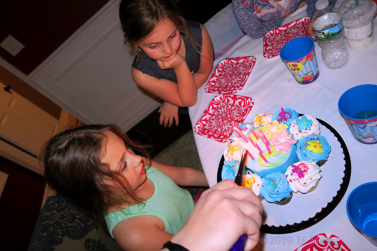 Savannah With Her Beautiful Blue Cake 