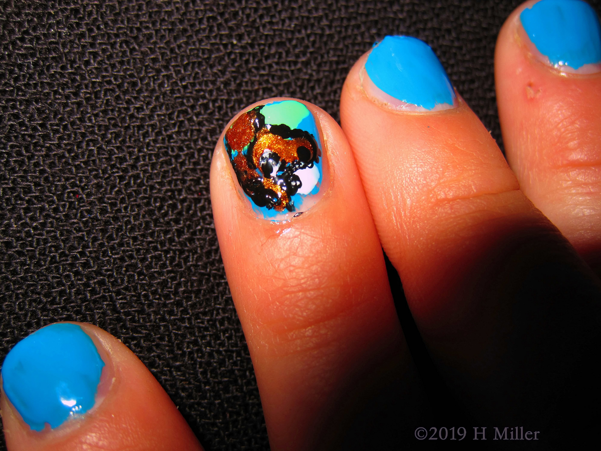 What A Cute Butterfly Kids Nail Design! 