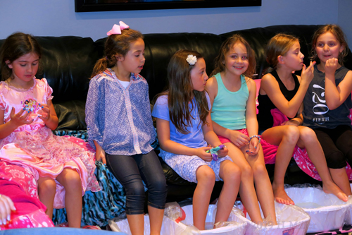 Friends Are Chilling Together And Having Pedicures For Kids At The Spa For Girls!