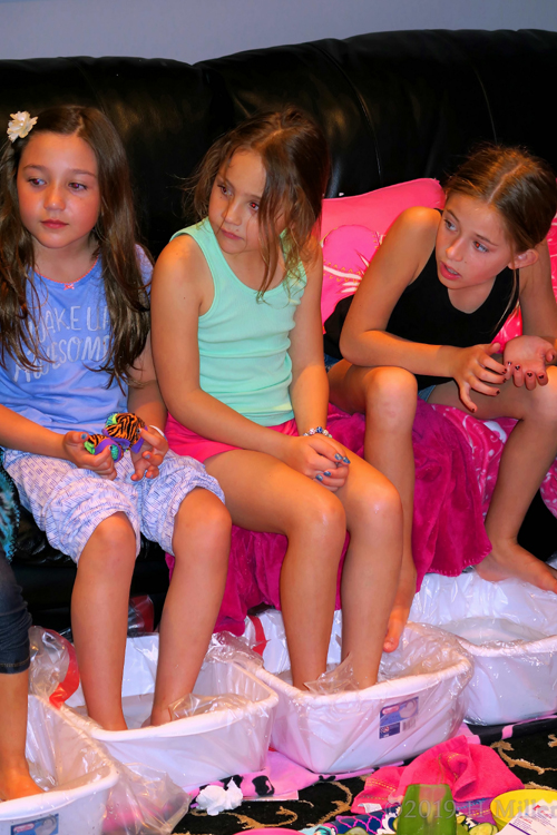 Girls Chitchat While Doing Kids Pedicures