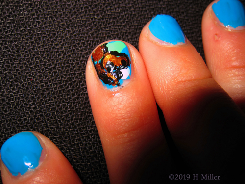 What A Cute Butterfly Kids Nail Design!
