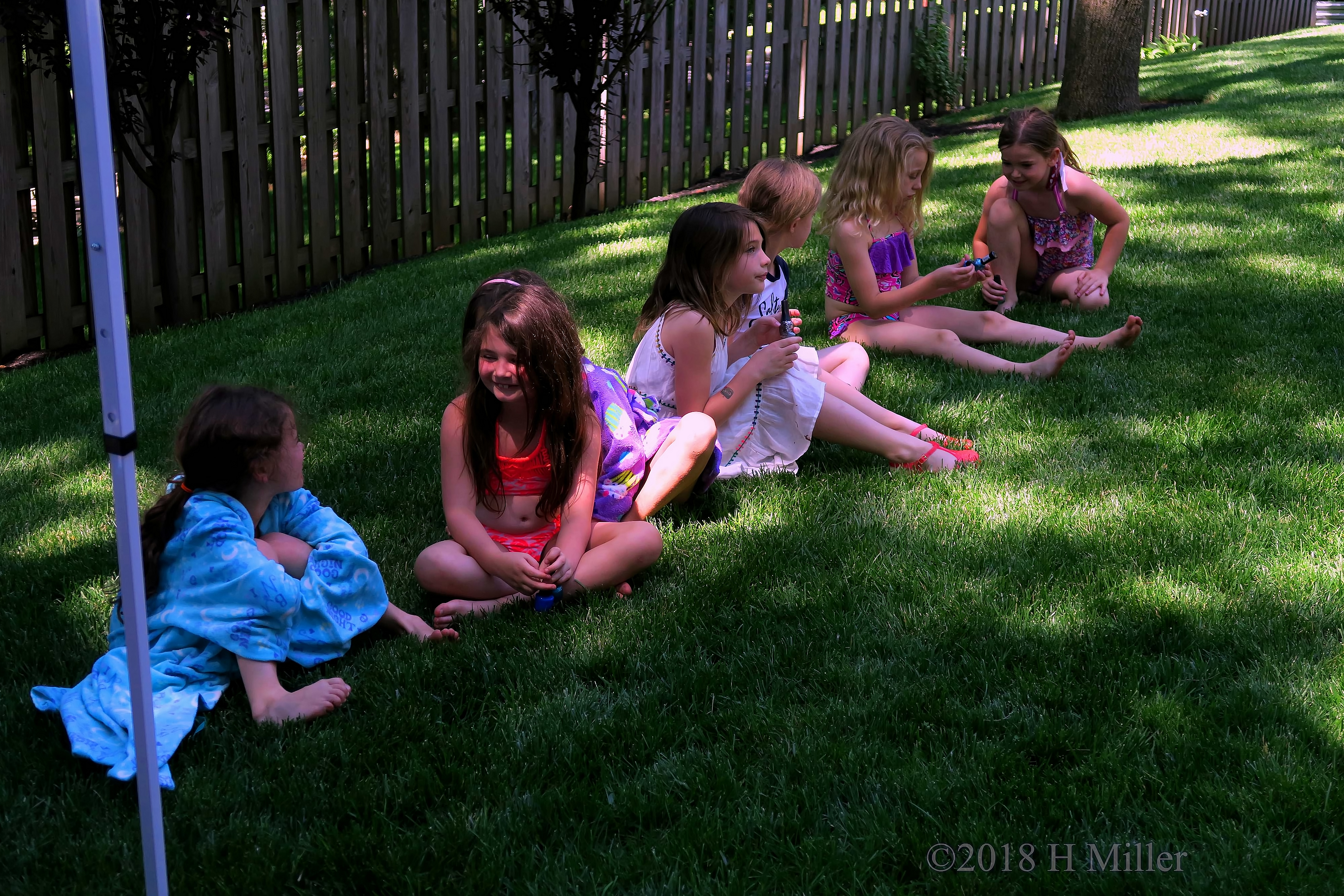 Ready For Kids Pedicures, Lined Up In The Grass 4