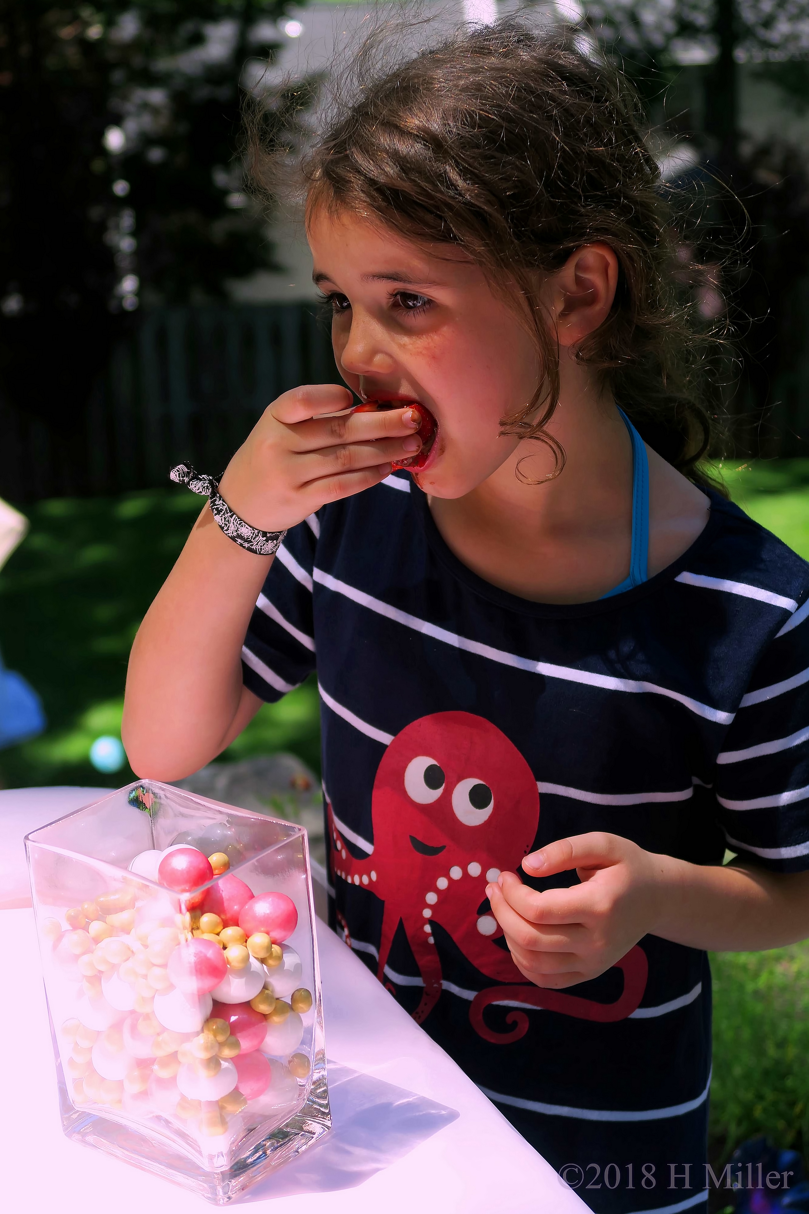 Spa Party Guests Eating The Chocolate Strawberries And Chatting Spa Party Guests Eating The Chocolate Strawberries And Chatting