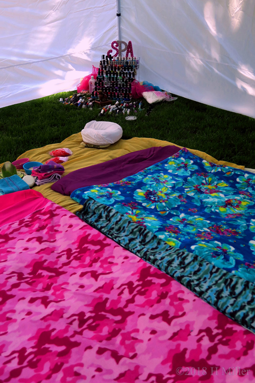 Spa Party Nail Color Collection And Kids Facial And Massage Area. Spa Party Nail Color Collection And Kids Facial And Massage Area.