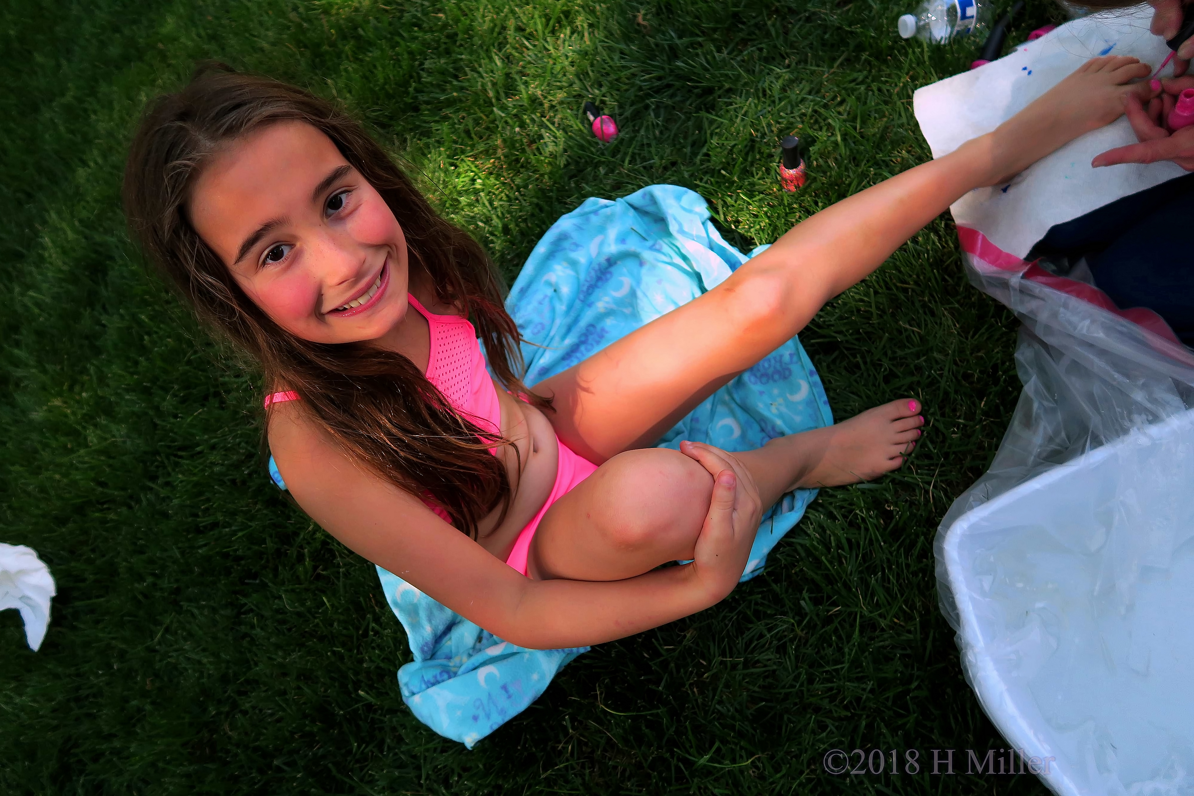 Hot Pink Kids Pedicure On Spa Party Guest Hot Pink Kids Pedicure On Spa Party Guest