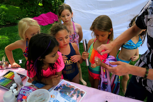Demonstration Of Making Lip Balm Kids Craft At The Spa Party 