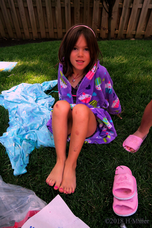 Hot Pink Kids Pedicure At Spa Party