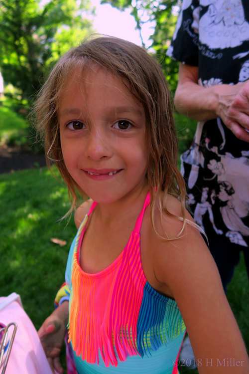 Spa Party Guest Posing, Smiling, Doing Arts And Crafts Spa Party Guest Posing, Smiling, Doing Arts And Crafts