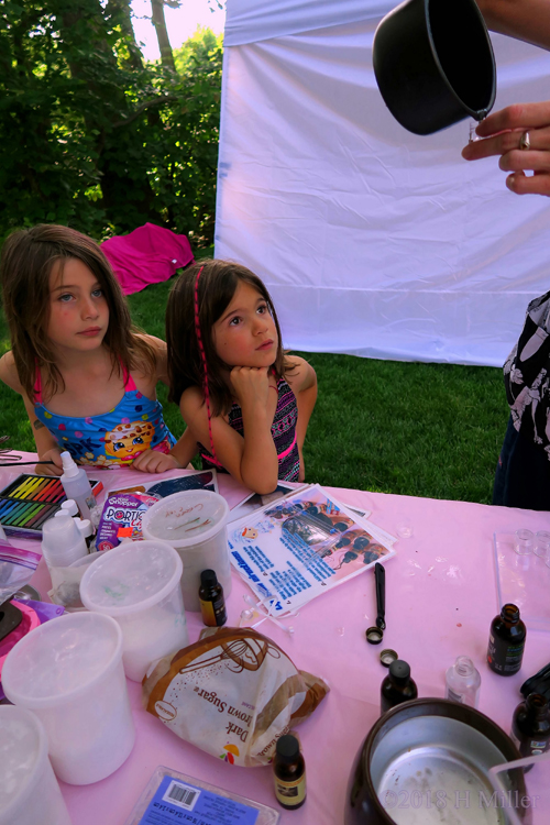 Spa Party Guests Watching Lip Balm Being Made Spa Party Guests Watching Lip Balm Being Made