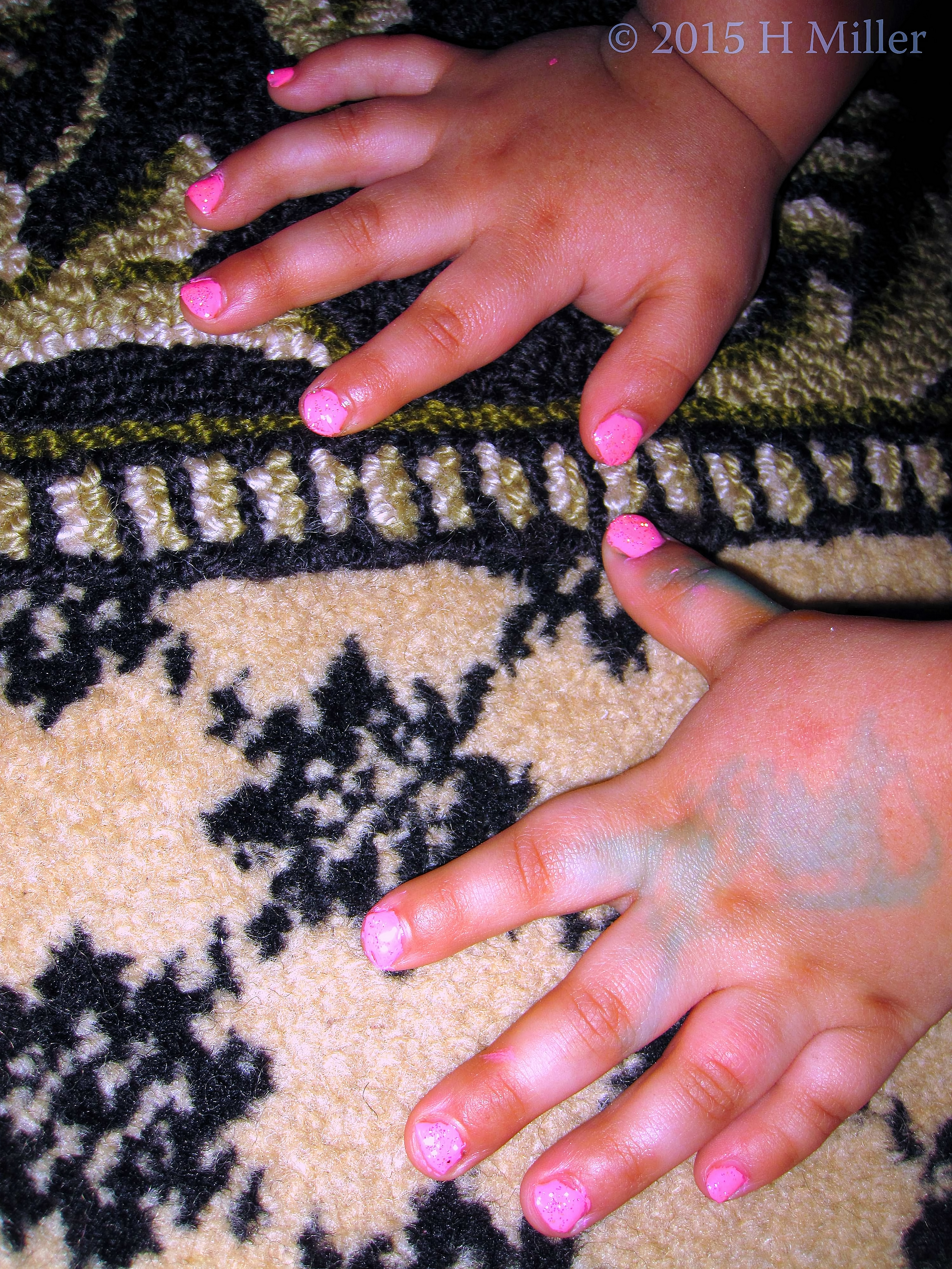 Bubble Gum Pink With Silver Glitter Nail Polish For The Baby! Bubble Gum Pink With Silver Glitter Nail Polish For The Baby!