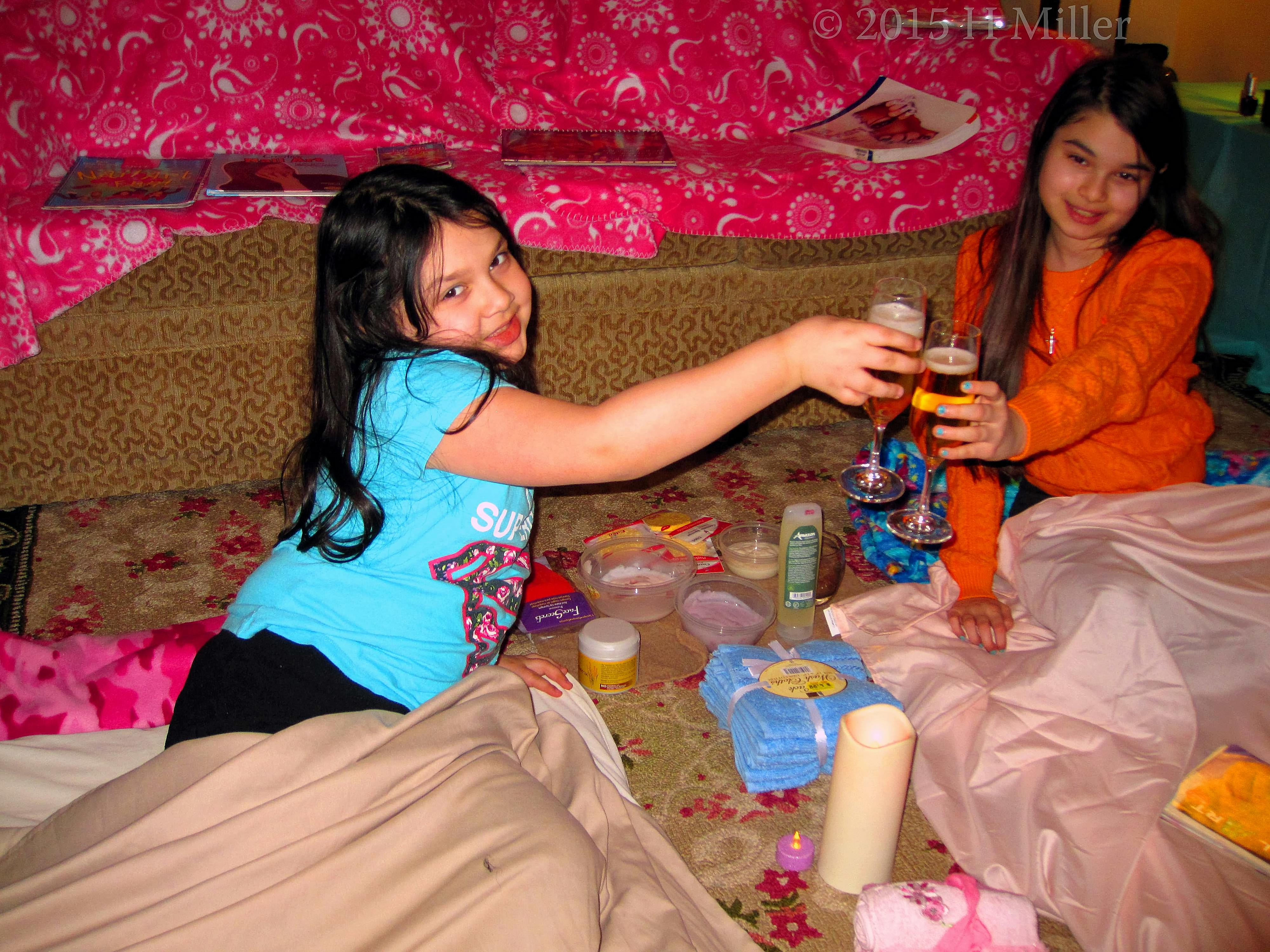 Sharing Tall Glasses Of Sparking Cider At The Hotel Spa Party! Sharing Tall Glasses Of Sparking Cider At The Hotel Spa Party!