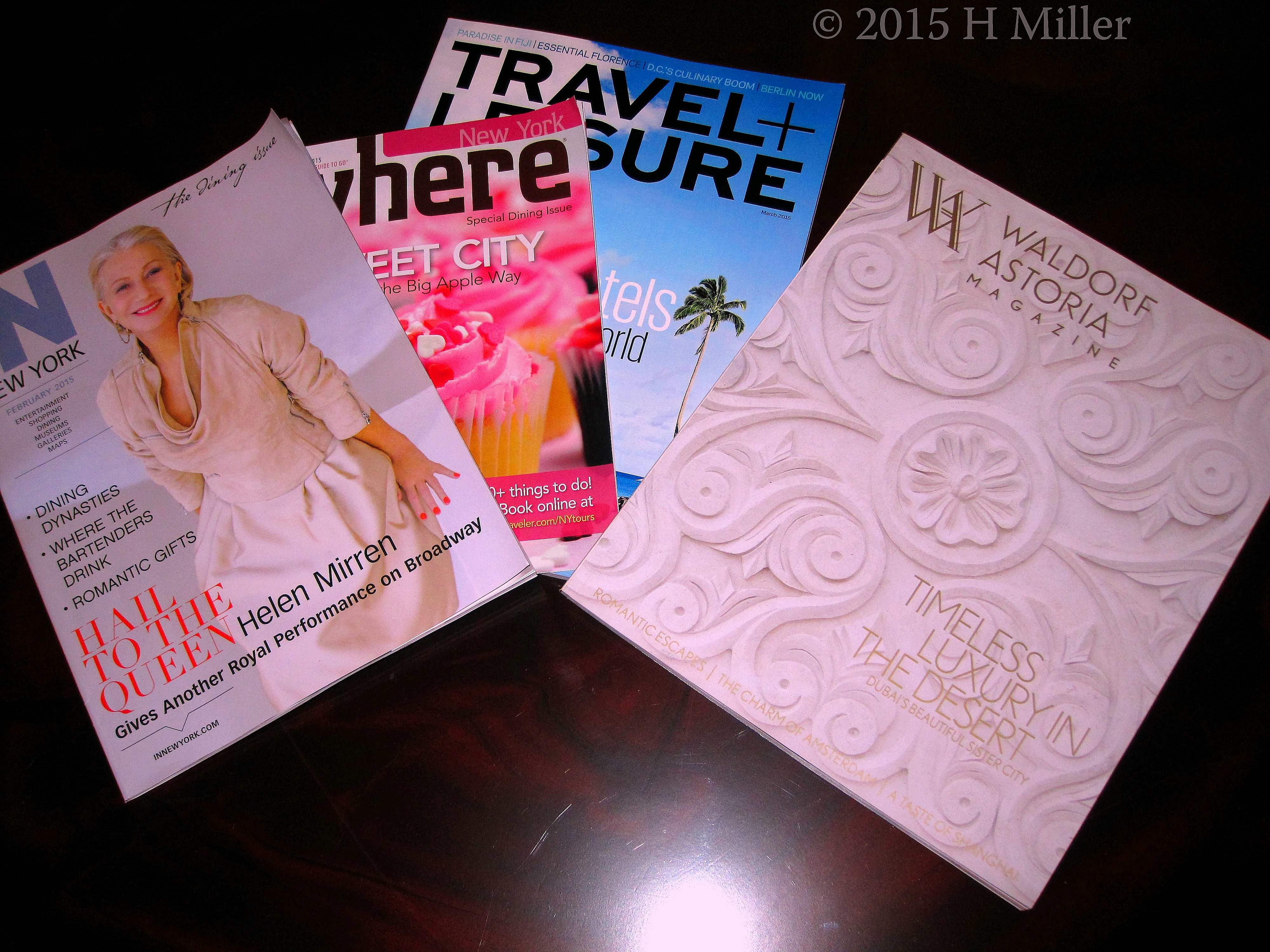 Coffeetable Magazines That Were Already At The Waldorf Astoria Hotel Suite.