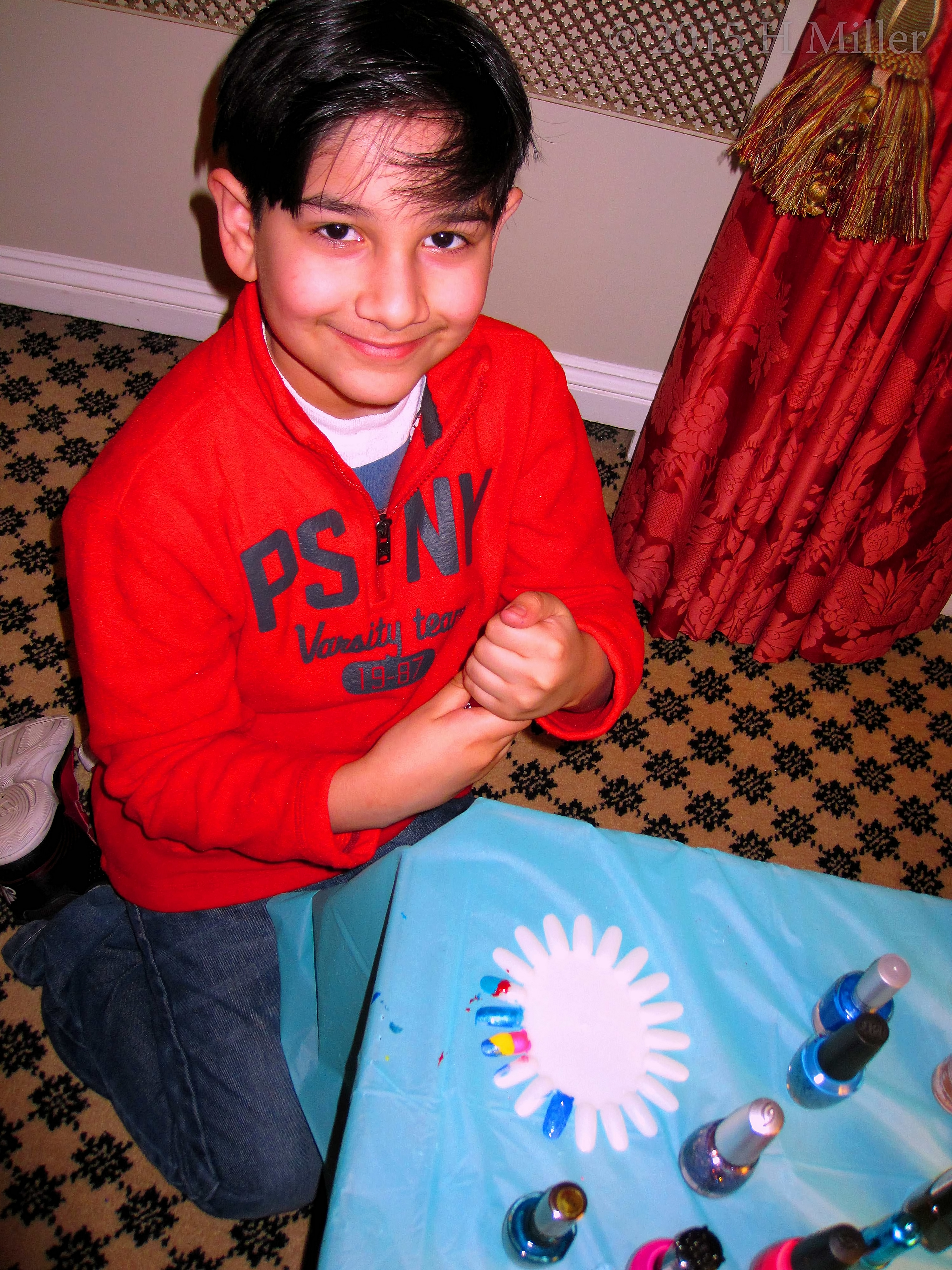 Not Interested In Having His Nails Polished, But Had Fun Painting Designs. Not Interested In Having His Nails Polished, But Had Fun Painting Designs.