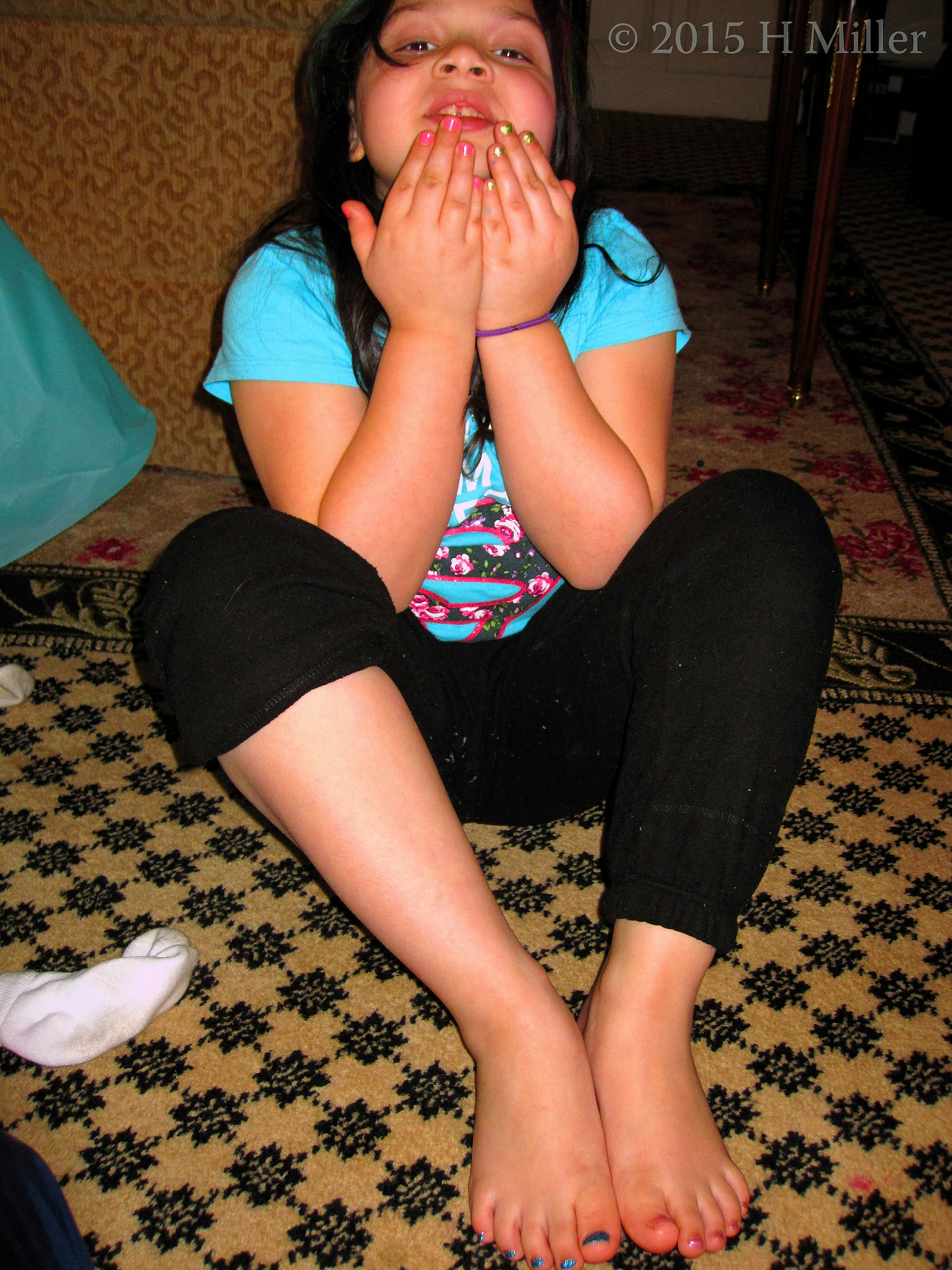 Showing Off Her Cool New Mani And Pedi. Showing Off Her Cool New Mani And Pedi.