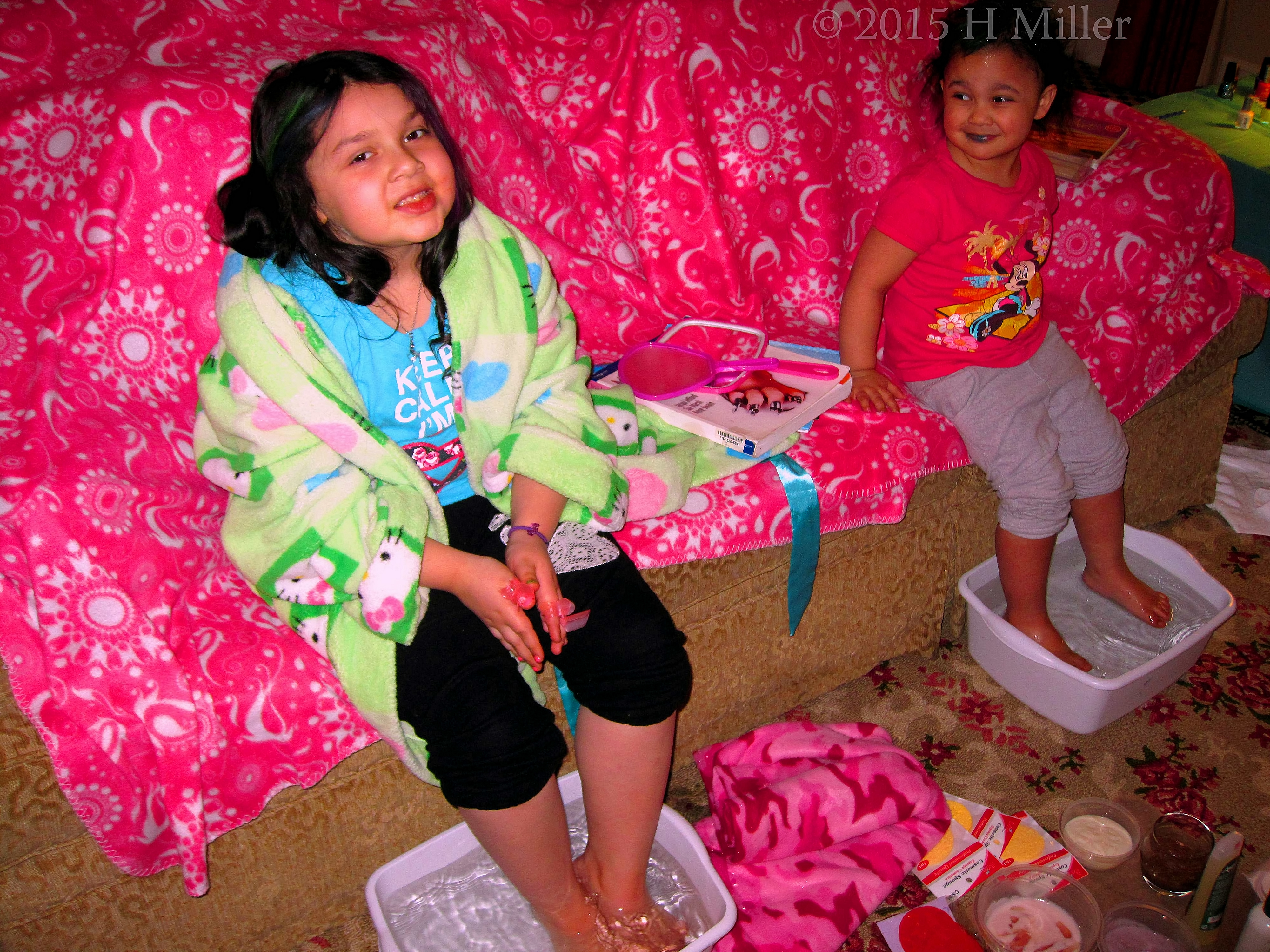 Sisters Getting A Foot Soak Together. Sisters Getting A Foot Soak Together.
