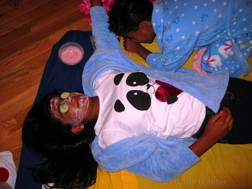 Relaxing And Serene During Her Kids Facial.