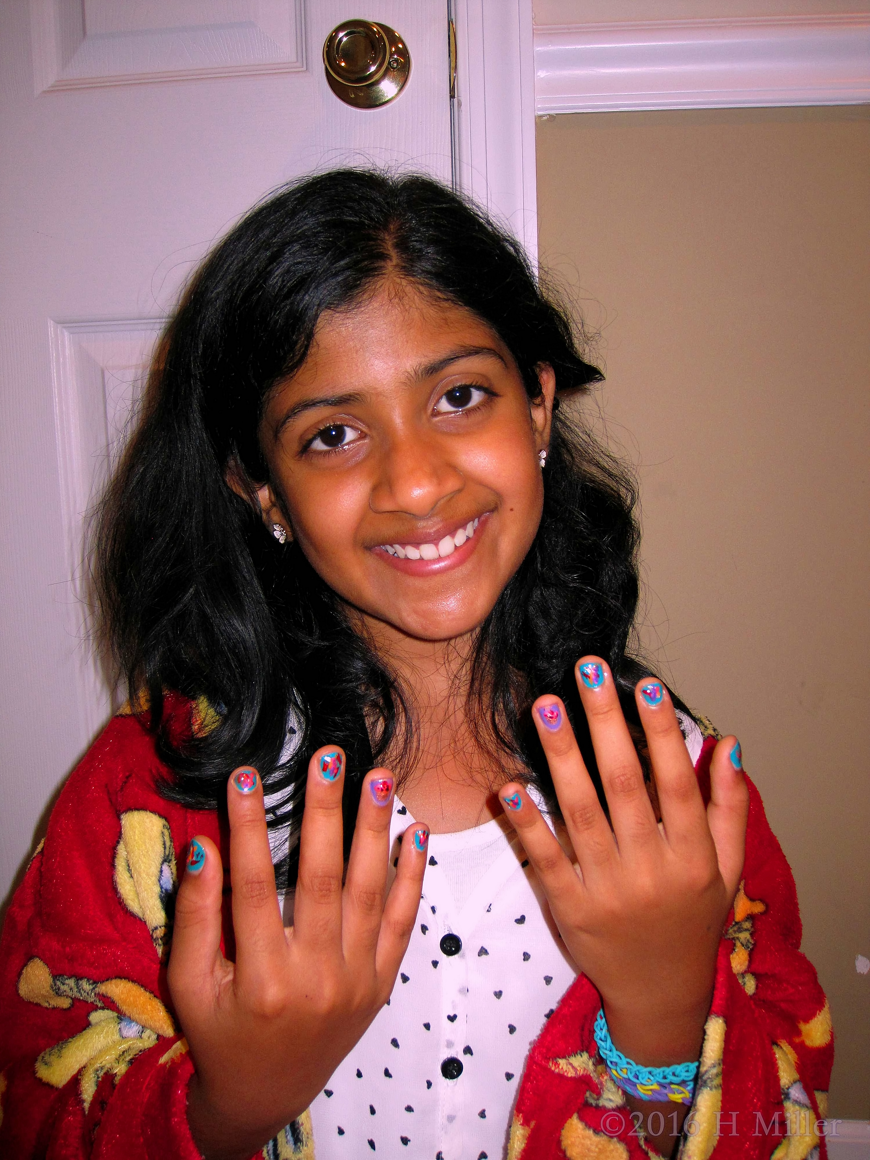 Looking Happy With Her New Manicure! 