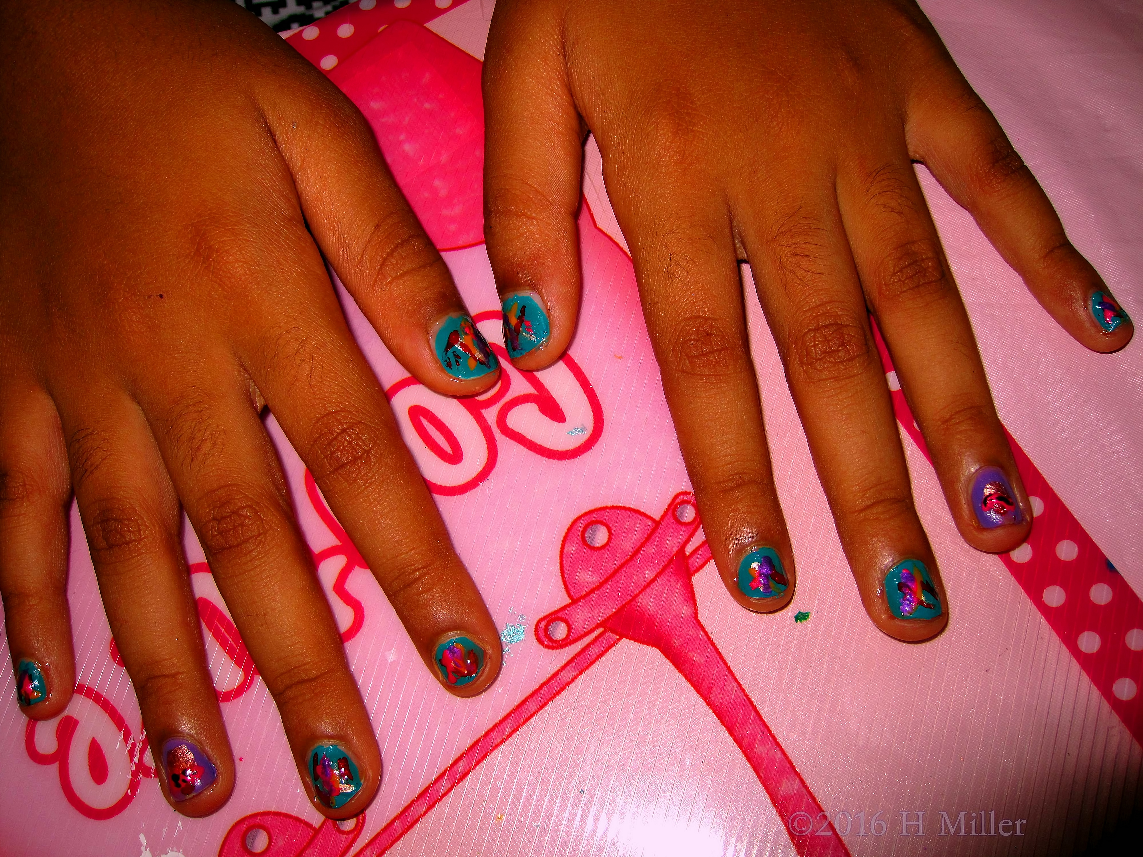 Pretty Blue And Purple Mini Manicure 