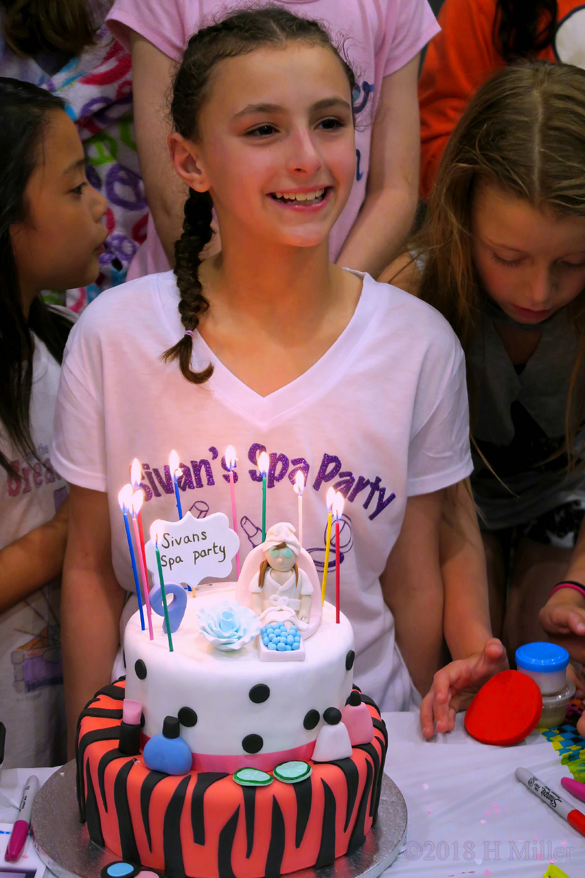 Close Up Of The Birthday Girl And Her Cake 1