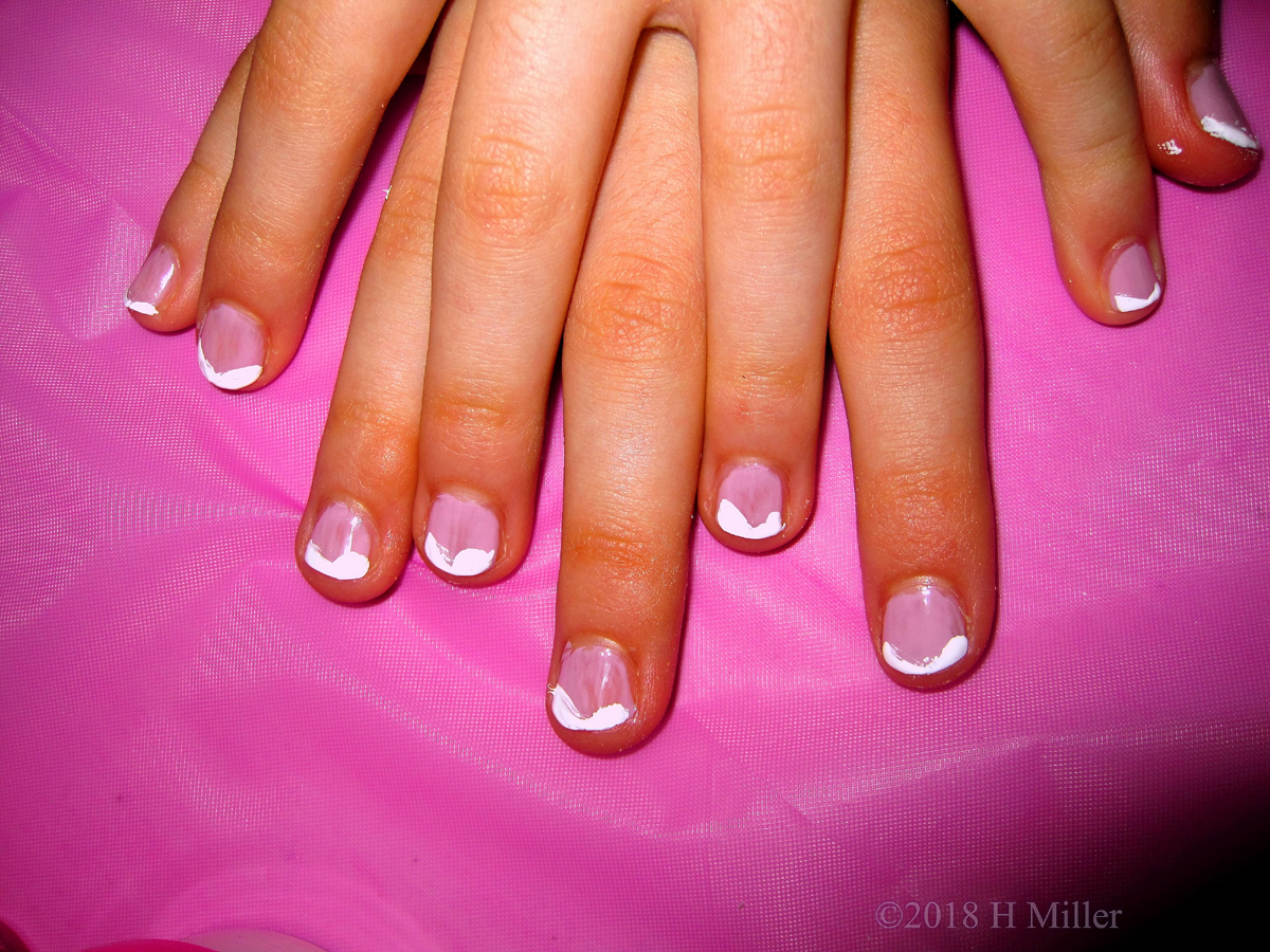 Pink Base French Manicure Nail Art Design 1