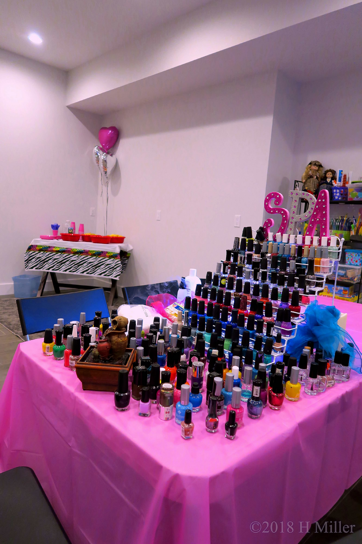 View Of Nail Design And Snack Station At Sivan's Spa Party 1